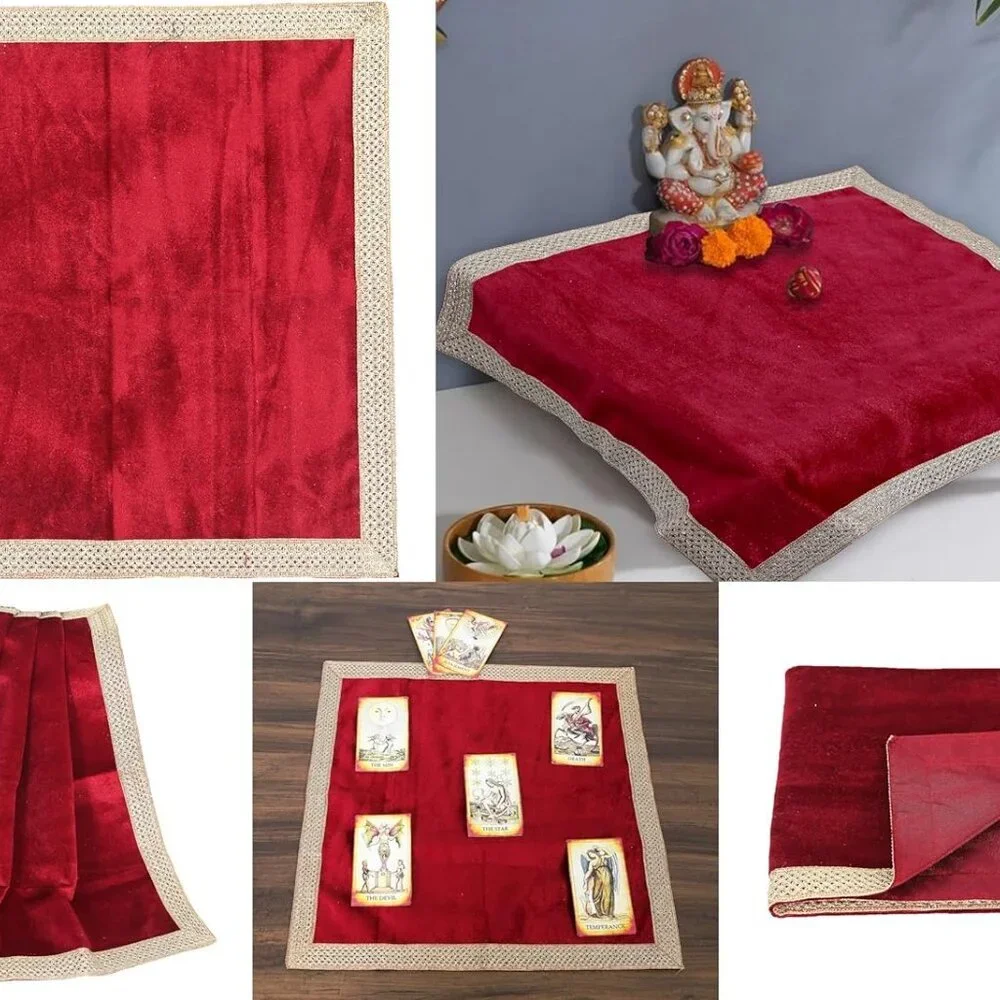 Small Solid Color Velvet Cloth for Multipurpose Use Red - Picture 4 of 7